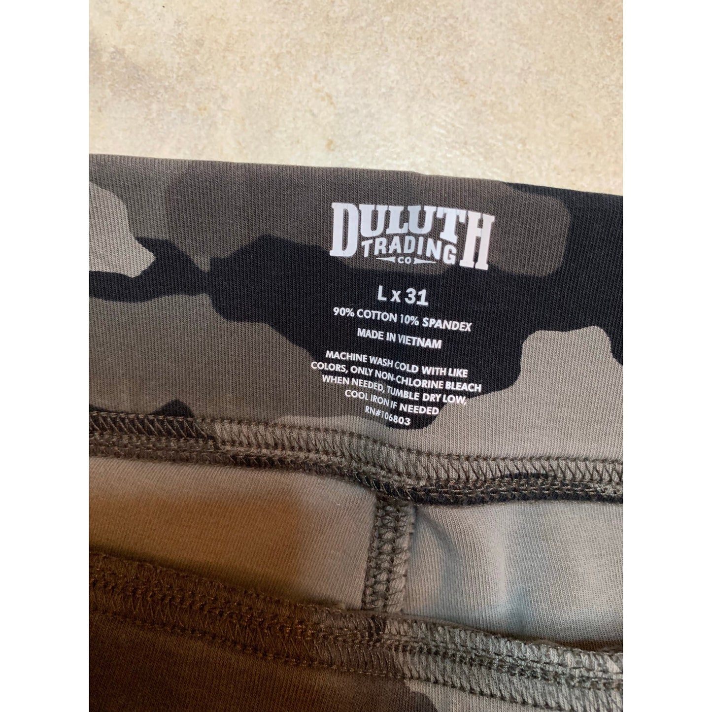 Duluth Trading Co. Workout Leggings Lx31 Gray Camo