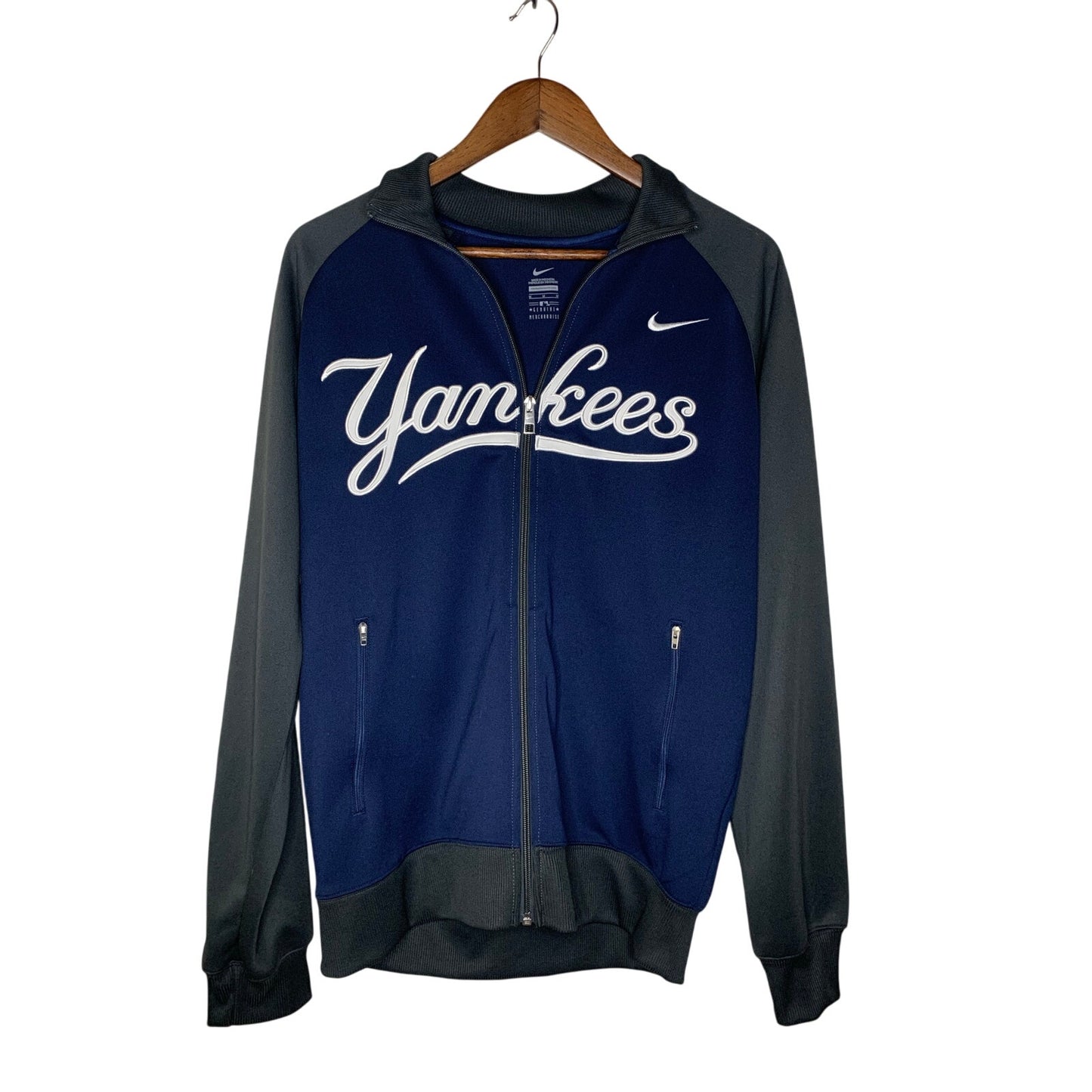 MLB Authentic Yankees Zip Jacket – Blue & Gray – Men’s M