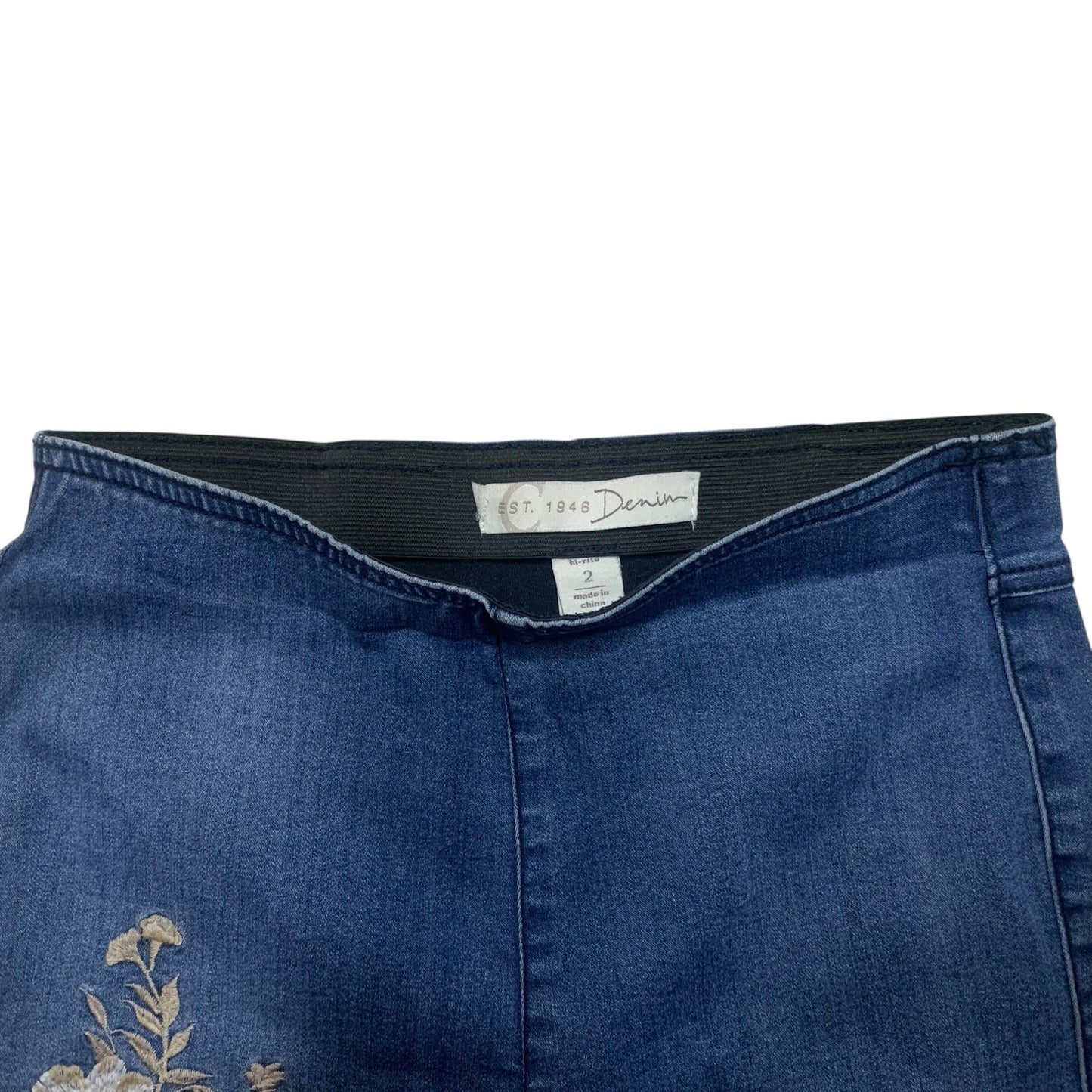 Women's Est. 1946 Flare Boho Chic Floral Pull On Jeans Size 2 - Excellent