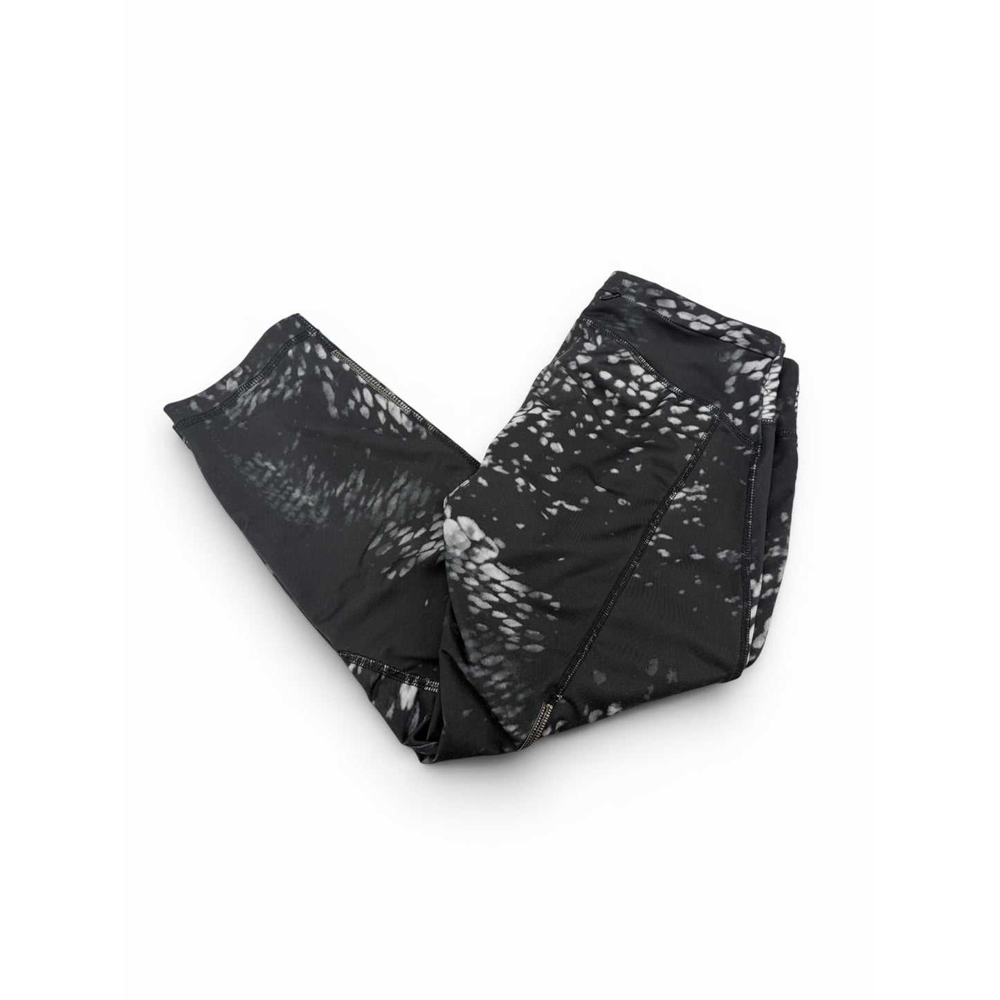Pink Lotus Capri Workout Leggings Women’s Medium Black White Activewear