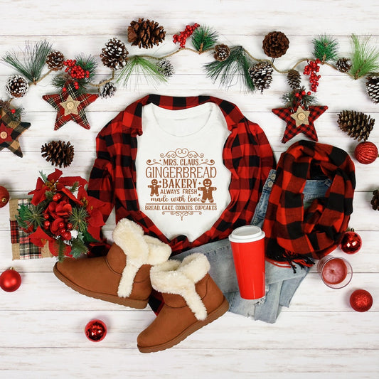 Mrs. Clause Gingerbread Bakery T-Shirt