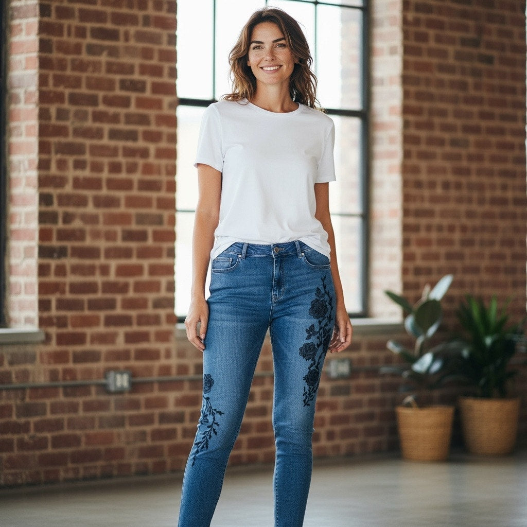 Simply Vera - Boho Floral - Skinny Women's Jeans - Size 12