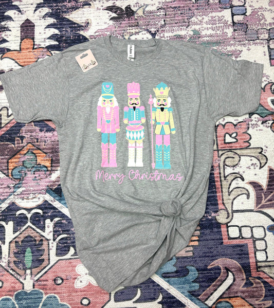 Nutcracker:  Pastel Merry Christmas Soft Tee