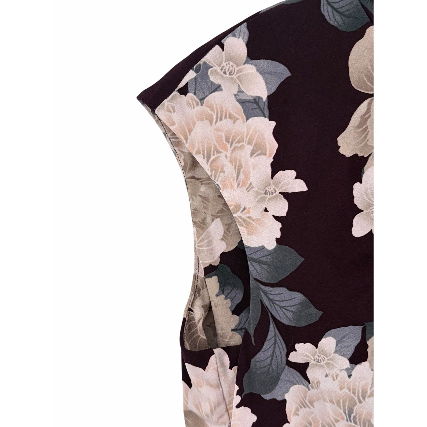 Calvin Klein Sleeveless Floral Blouse Women’s Medium Mock Neck Career Top