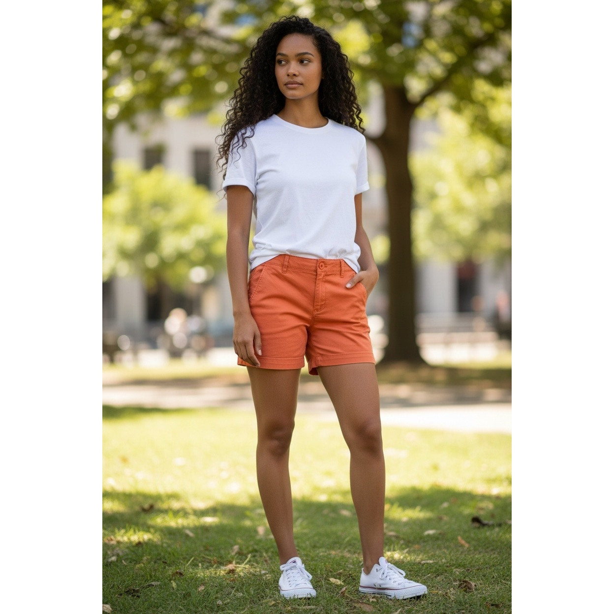 Eddie Bauer Mid Rise Boyfriend Shorts Women’s Size 4 Coral Casual Summer